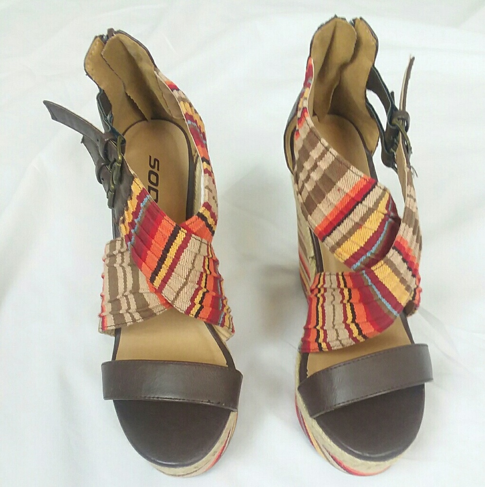 Soda Cork Wedge Platform Sandal Size  8.5